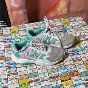 New Balance Kids Sneakers Gray Mint Purple Size 13.5 Youth